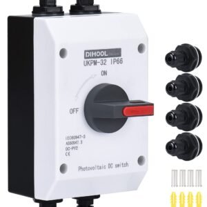 DIHOOL Solar Panel Disconnect Switch 30 Amp IP66 DC1200V PV Combiner Box for RV Solar Panels
