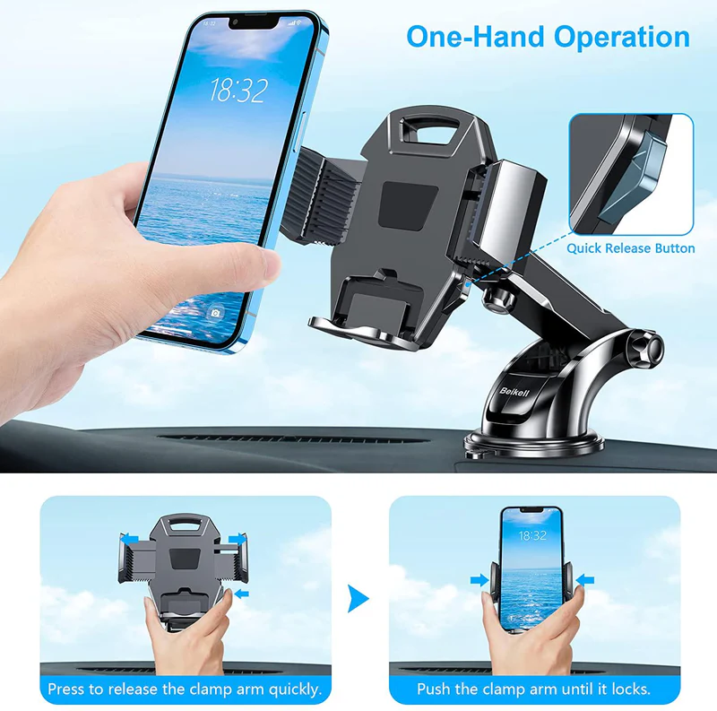 Car Phone Holder, Beikell Adjustable Car Phone Mount - Image 2