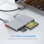 KAMETA Super Speed USB Card Reader, 5 in 1 Aluminum USB 3.0 Card Reader
