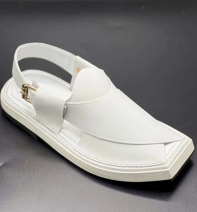 Premium White Kaptan Chappal Double Sole - Image 4