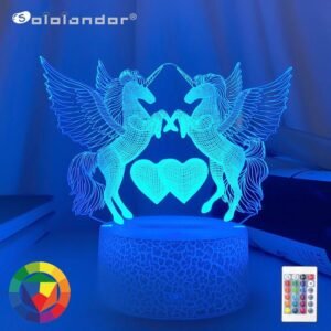 3D Lamp illusion double horse