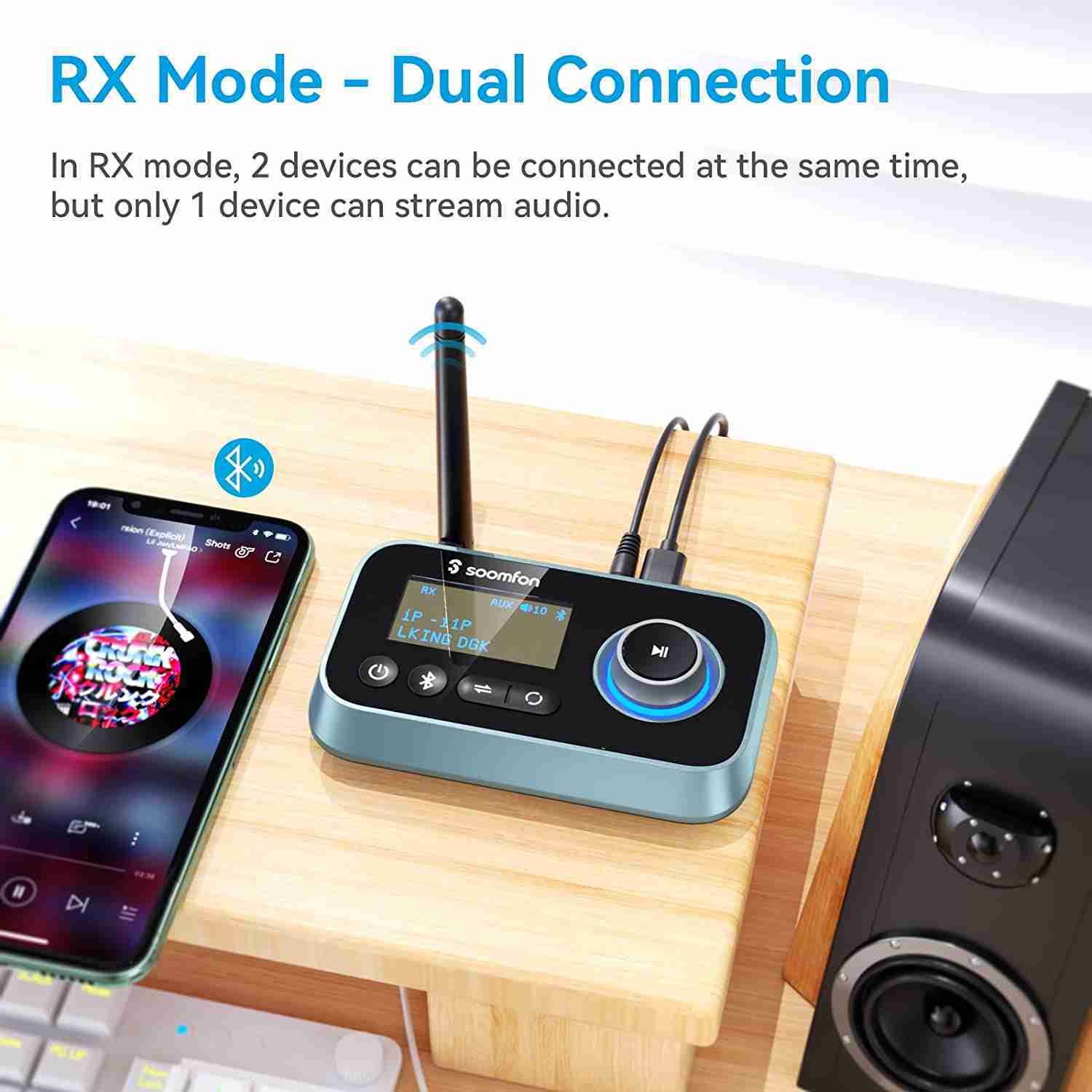 SOOMFON Bluetooth 5.0 Audio Adapter