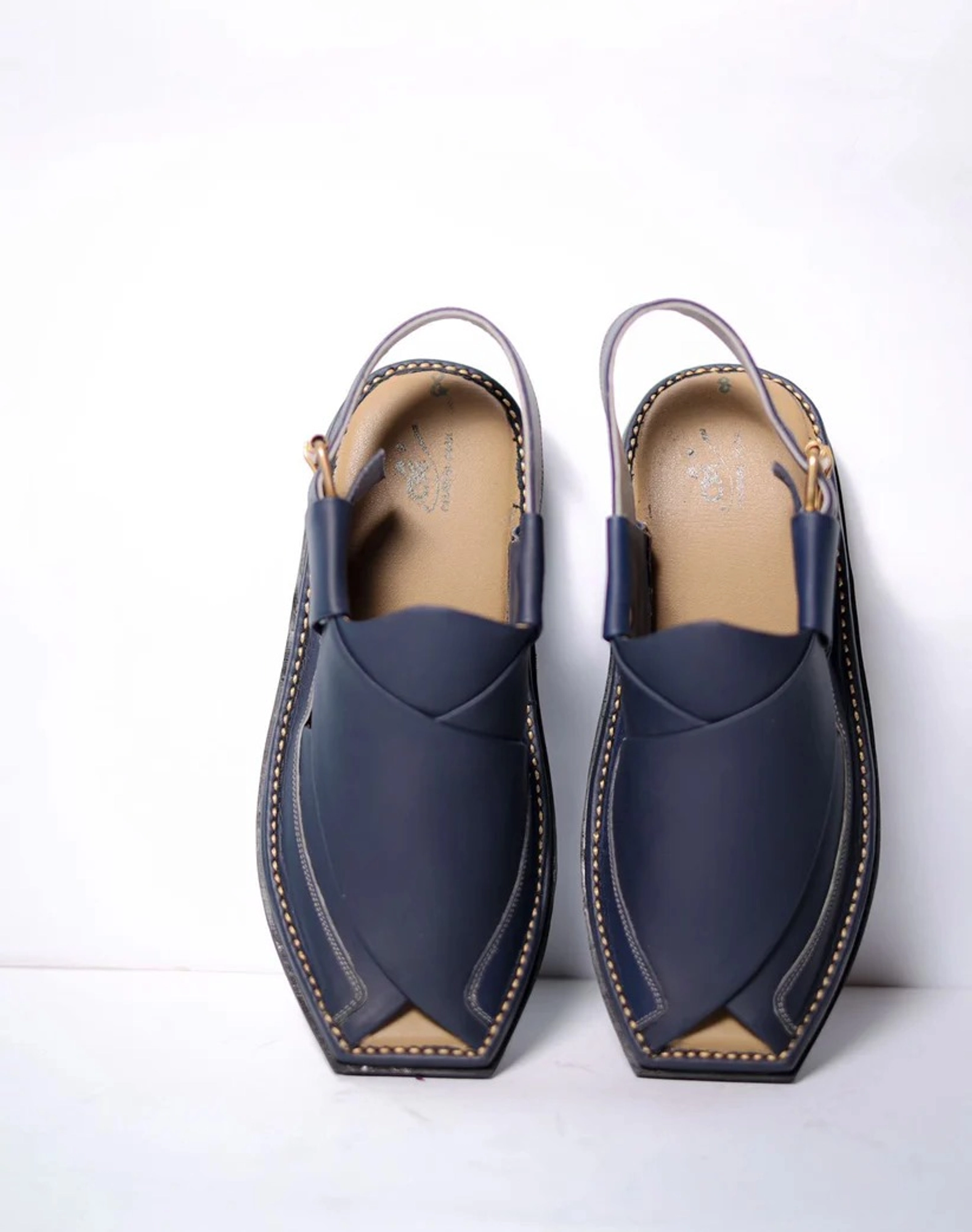 Double Sole Navi Blue ZALMI Handmade Chapal