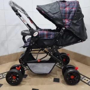 PRAM CHROME AND SEAT ADJUSTABLE Fancy High Quality 2 in 1 Pram Stroller