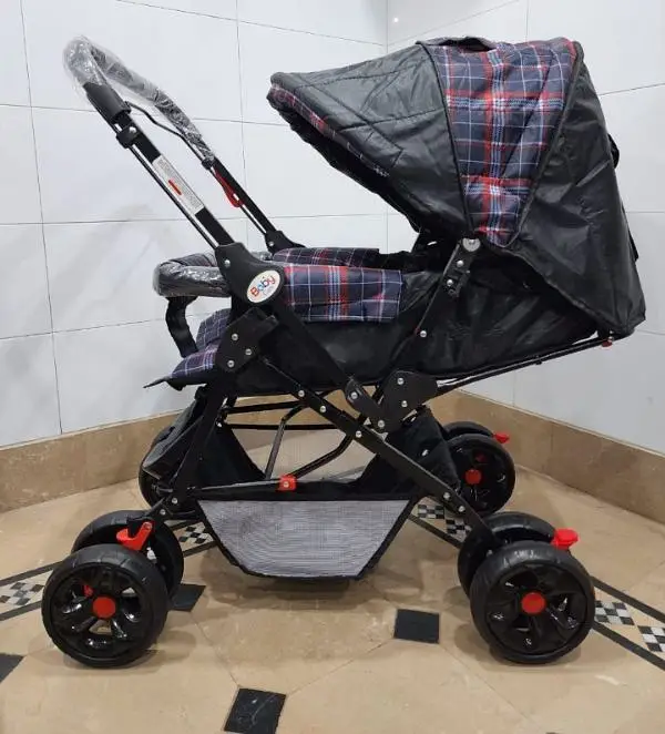 PRAM CHROME AND SEAT ADJUSTABLE Fancy High Quality 2 in 1 Pram Stroller