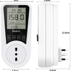 Besvic 3680W Power Meter 16A Italian Plug with LCD Screen