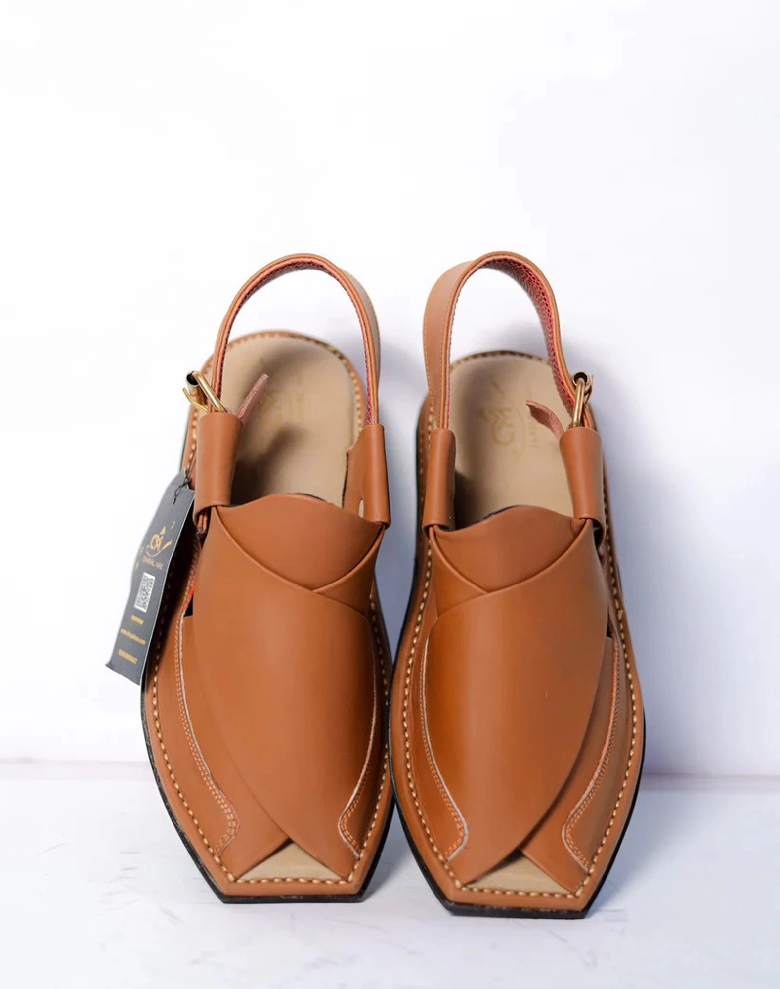 Double Sole Brown Zalmi Peshawar Handmade - Image 2