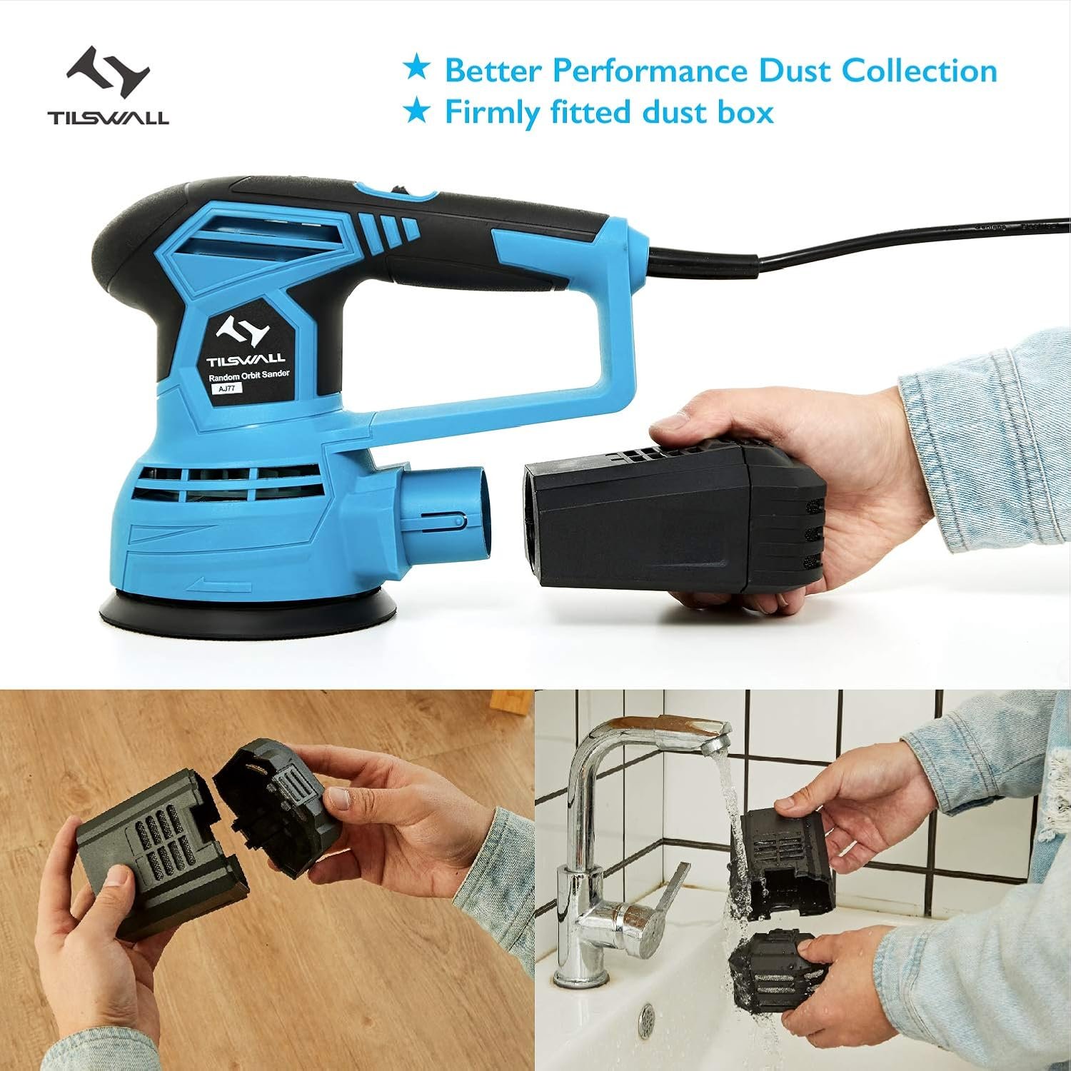 Orbital Sander 450W Tilswall 6 Variable Speed 12000RPM - Image 2
